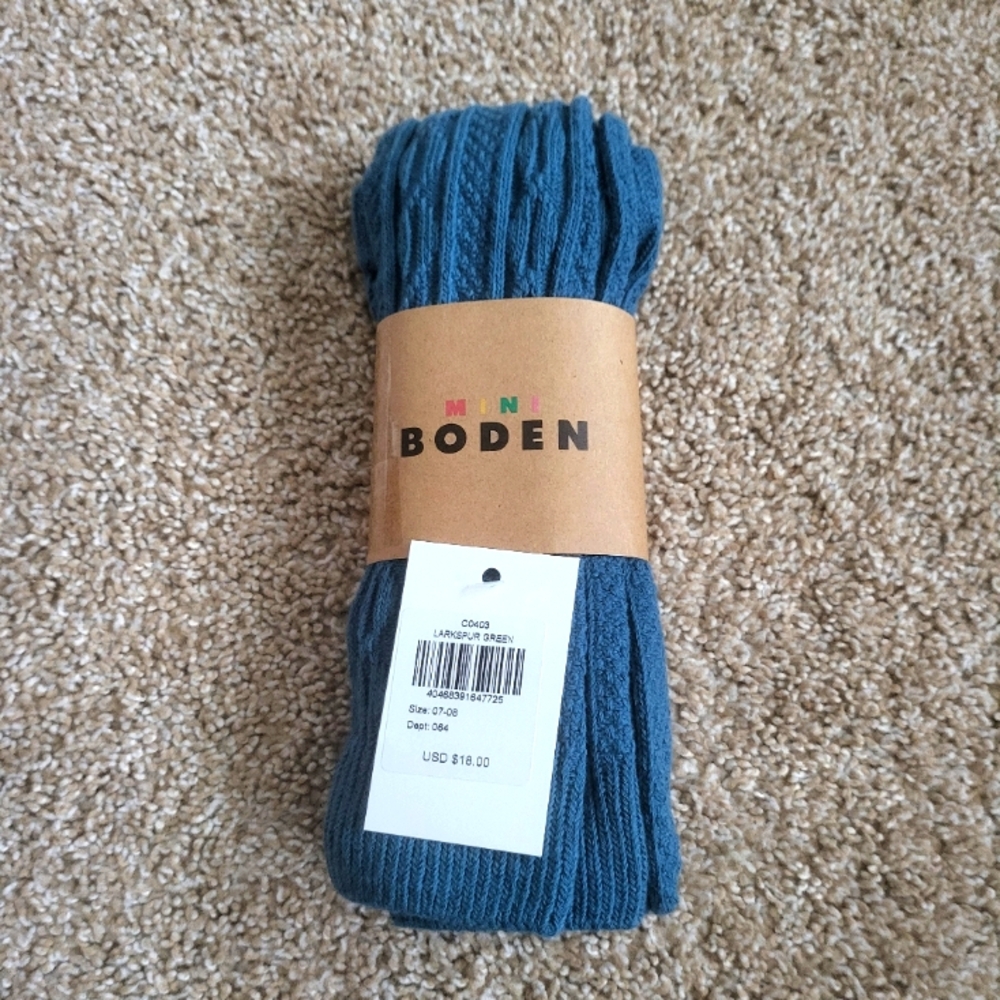 ♥️NWT♥️ BODEN GIRLS FOOTLESS CABLE TIGHTS